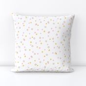 Pink, yellow and gold polka dot simple pattern