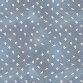 Watercolor Stars Dusky Blue Small