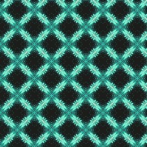 Starry Squares Diagonal Pattern Bold Green