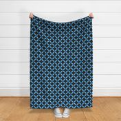 Starry Squares Diagonal Pattern Bold Aqua