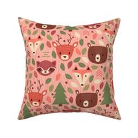 Woodland Creatures Pink