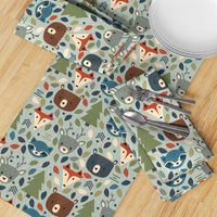 Woodland Creatures Blue