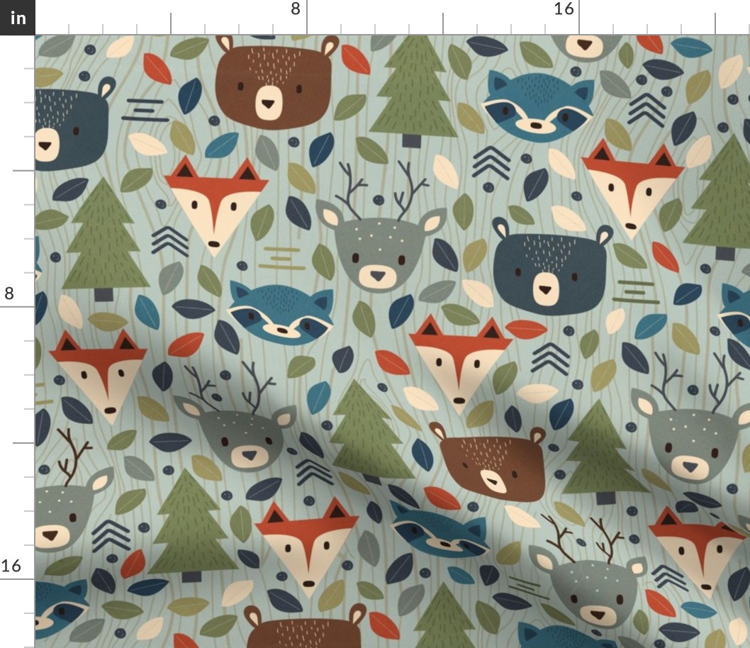 Woodland Creatures Blue