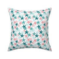 (small scale) Starfish - teal - summer beach nautical - C20BS