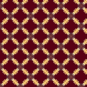 Starry Squares Diagonal Pattern Gold Burgundy