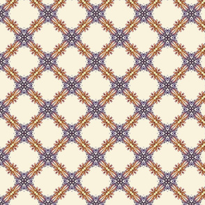 Starry Squares Diagonal Pattern Gold Eggplant