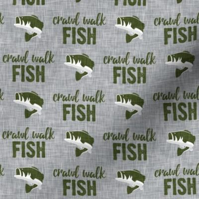 Crawl Walk Fish - bass fishing - grey - LAD20