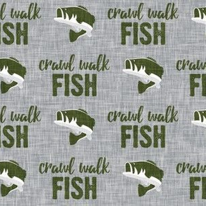 Crawl Walk Fish - bass fishing - grey - LAD20