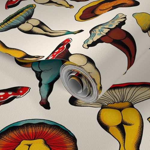 Sexy Mushrooms Wallpaper Spoonflower