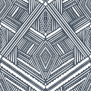 Art Deco blue zigzag