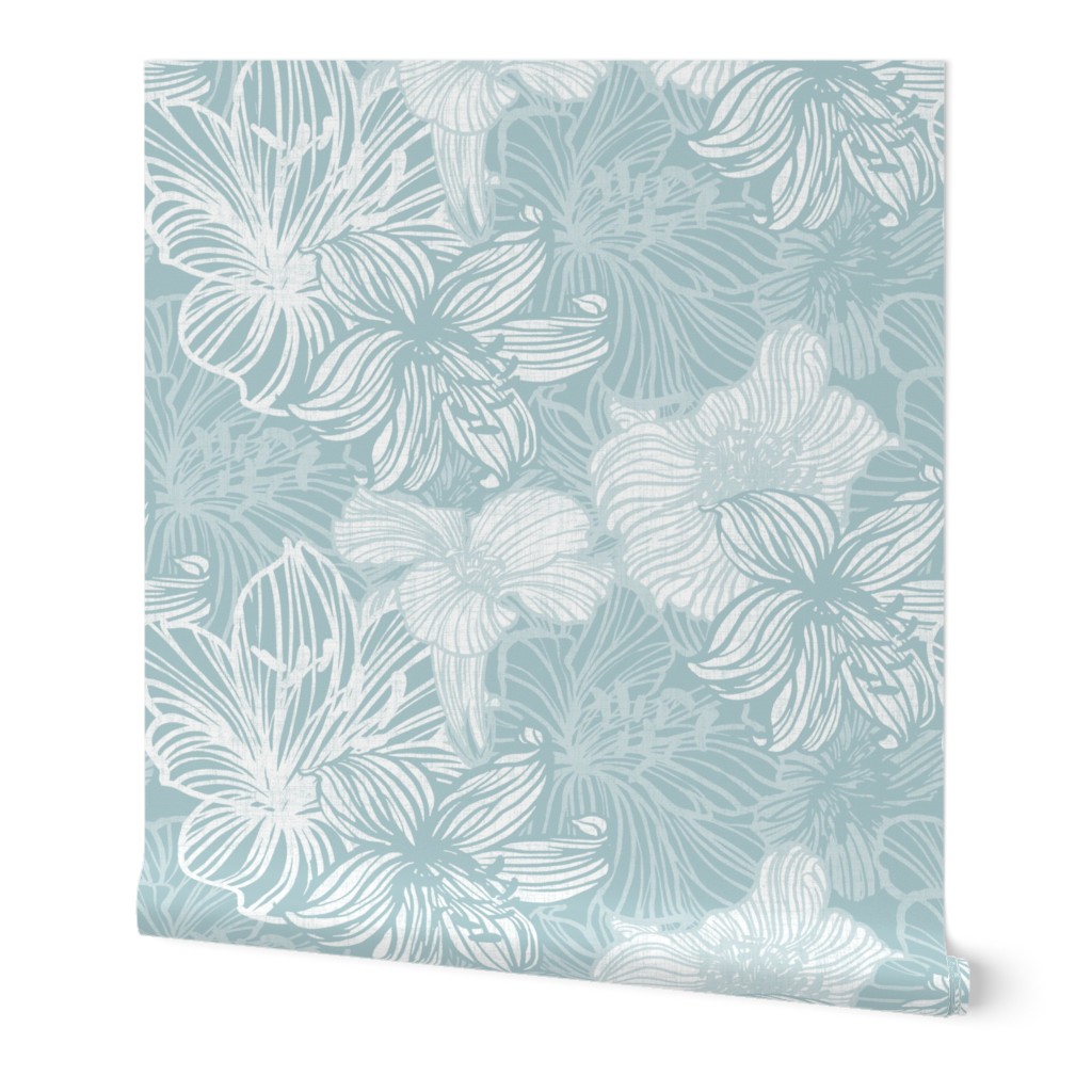 big malibu florals on linen