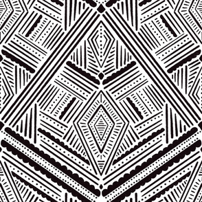 Art Deco black and white zigzags