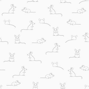 Mouse in thin linework -  black and white