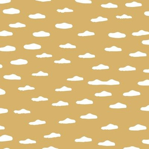 Dashes and clouds minimal abstract paint brush strokes Scandinavian texture sky nursery neutral ochre yellow