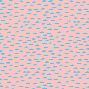 Dashes and clouds minimal abstract paint brush strokes Scandinavian texture sky nursery peach coral blue