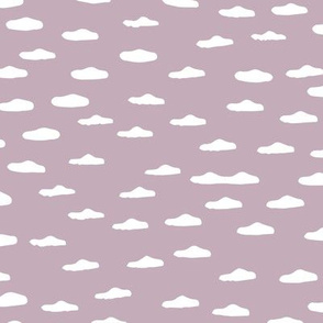 Dashes and clouds minimal abstract paint brush strokes Scandinavian texture sky nursery mauve purple white