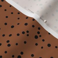 Animal print spots and dots little cheetah baby boho wild cat design nursery earthy rust copper brown