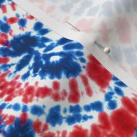 red white and blue swirl tie dye - darker red - LAD20