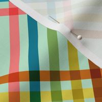 Retro Gingham Window Stripe Mint Diagonal