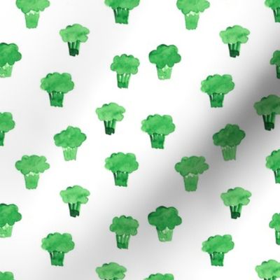 Vegerable green broccoli watercolor pattern 1