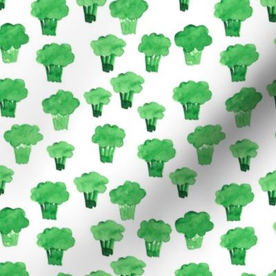 Vegerable green broccoli watercolor pattern 2
