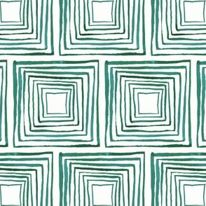 Concentric Squares - Teal Green