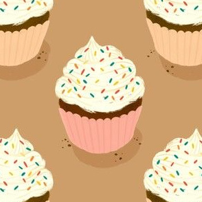 Party Cupcakes (caramel background)
