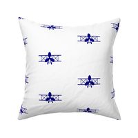 Vintage Airplane Aviation Navy Blue