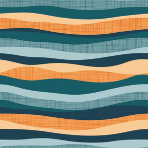 Normal scale // Horizontal lines intersection  // green pine orange tequila sunrise and blue malibu stripes