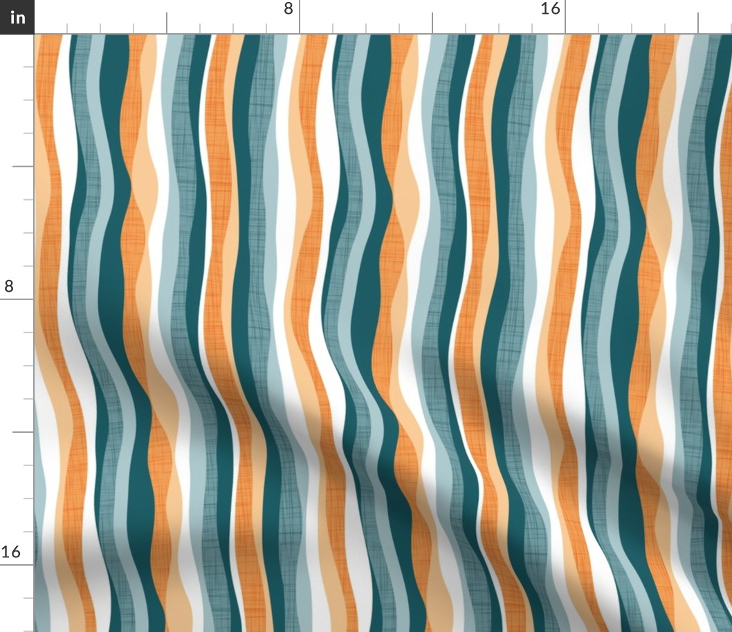 Small scale // Vertical lines intersection  // white green pine orange tequila sunrise and blue malibu stripes