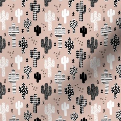 Cool western geometric cactus garden with triangles and arrows gender neutral beige black and white SMALL
