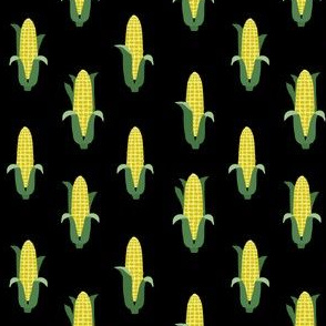 corn fabric - farm, farmyard, black