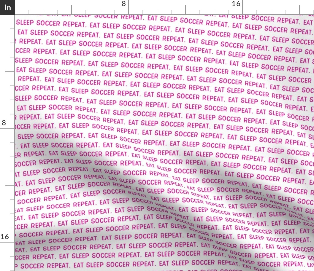 eat sleep soccer repeat fabric - girls pink sports fabric pink and white