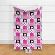 soccer quilt fabric - bright and pastel pink fabric