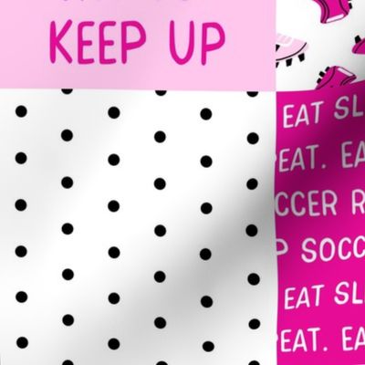 soccer quilt fabric - bright and pastel pink fabric