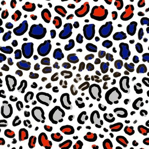 red white and blue patriotic leopard print - animal print fabric