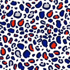 red white and blue patriotic leopard print - animal print fabric with navy blue