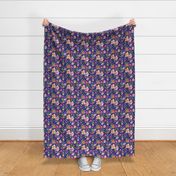 8" Floral Field - Navy
