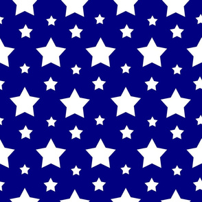 Stars Navy Blue White 