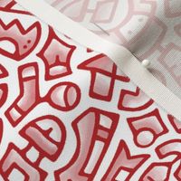 Tea Towel Red doodle 2020 inklaura