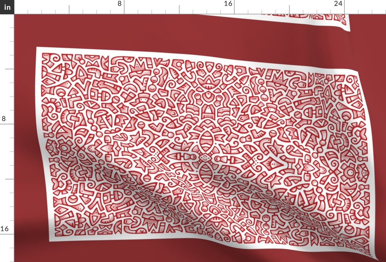 Tea Towel Red doodle 2020 inklaura