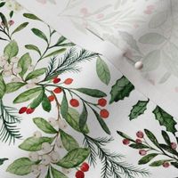 5.25" Mistletoe Holly Christmas Florals // White