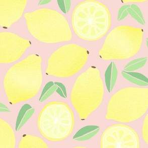 Summer Lemons on Blush Pink