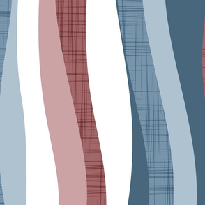 Large jumbo scale // Vertical lines intersection  // white dark pink and blue stripes