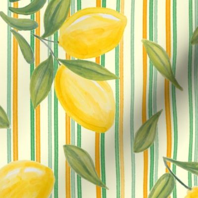 Vintage Lemons and Stripes