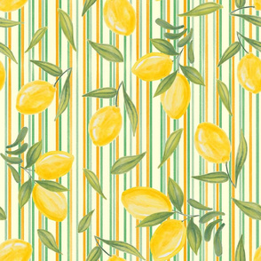 Vintage Lemons and Stripes