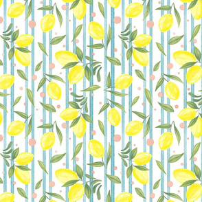 Lemons Stripes and Dots
