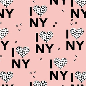 I love New York City romantic valentine travel leopard hearts soft pink