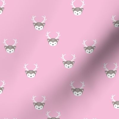 Sweet forest animals baby deer bambi love boho nursery pink gray girls