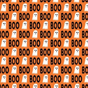 (3/4" scale) Boo - Ghost - Halloween fabric - orange - C20BS